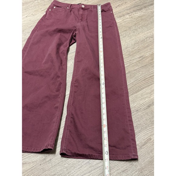 Quince Women's Wide Leg Jeans in Deep Burgundy - Picture 10 of 10